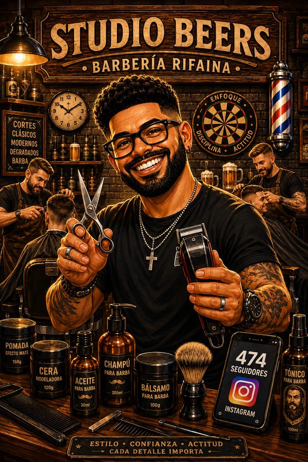 Personaje en barbería